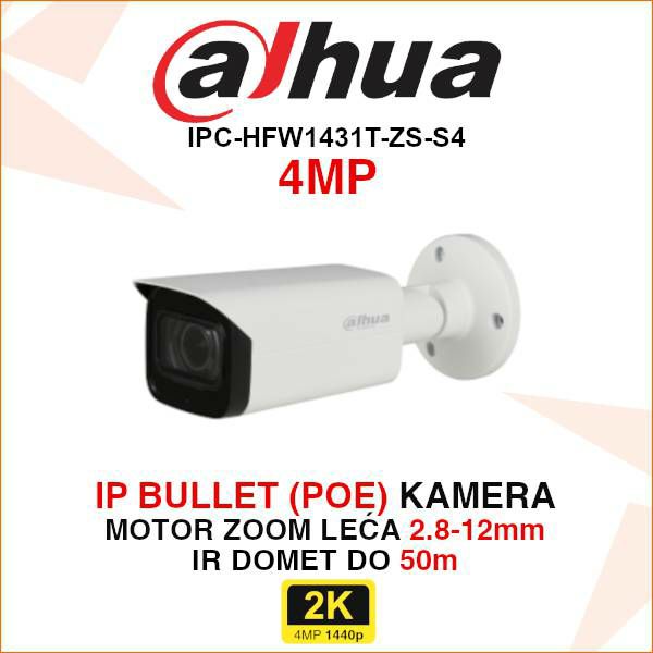 dahua-4mp-ip-motor-zoom-bullet-kamera-za-ipc-hfw1431t-zs-2812-s4_1 DAHUA 4MP IP MOTOR ZOOM BULLET NADZORNA KAMERA IPC-HFW1431T-ZS-S4 - Slika 1