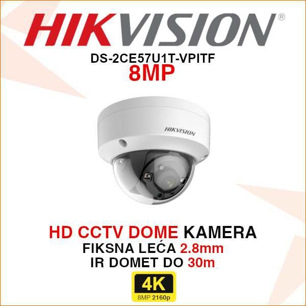 hikvision-4k-dome-kamera-ds-2ce57u1t-vpi-ds-2ce57u1t-vpitf_1 HIKVISION CCTV 4K DOME KAMERA S ANTIVANDAL ZAŠTITOM DS-2CE57U1T-VPITF - Slika 1