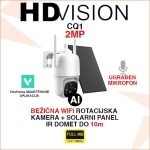 HDVISION BATERIJSKA AI WIFI ROTACIJSKA KAMERA I SOLARNI PANEL CQ1