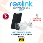 REOLINK B320 ARGUS ECO BATERIJSKA WIFI IP KAMERA 3MP + SOLARNI PANEL
