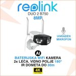 REOLINK DUO 2 B750 PANORAMSKA BATERIJSKA 4K WIFI KAMERA S 2 LEĆE